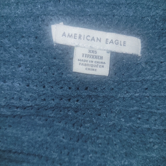 American Eagle Teal Knit V-Neck High-low Sweater XXS - Picture 6 of 6